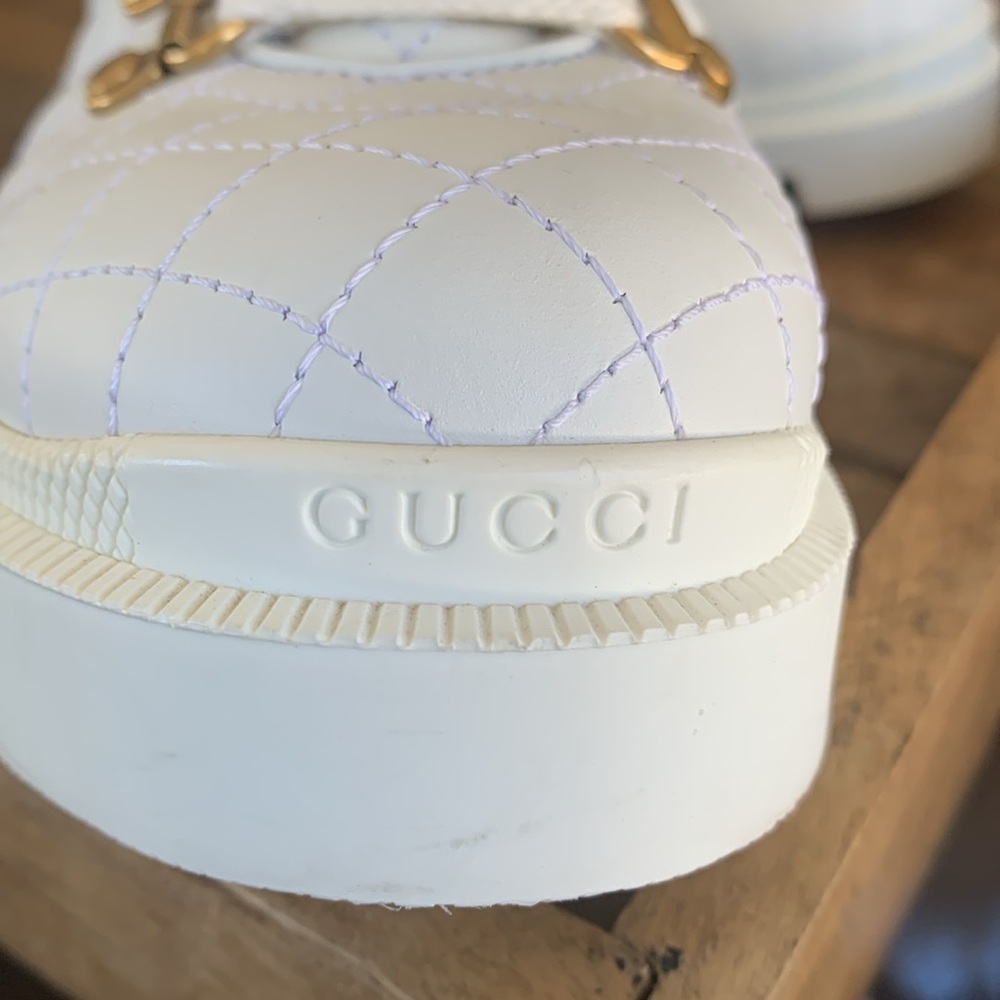 Gucci white quilted leather with red white and blue strap on each. - Picture 5 of 5